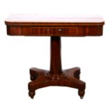 A Victorian mahogany fold-over tea table