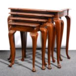 Nest of mahogany quartetto tables