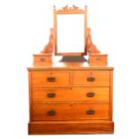 A Victorian walnut dressing table