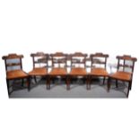 Six Victorian carved mahogany dining chairs