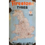 Firestone Tyres, 'More miles per shilling', an enamel sign