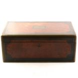 A Victorian ebonised and amboyna imitation writing box