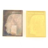The Royal Wedding Stamp Replicas - a cased set in silver and 22 carat gold.