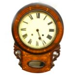 An American rosewood drop dial wall clock