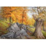 A H Findley, Bradgate Park in Autumn, watercolour.