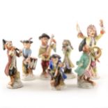 Dresden style porcelain monkey band, seven-pieces