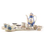 Assorted part coffee services, including Doulton, Limoges, Tuscan China