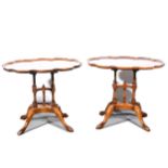A near pair of reproduction occasional tables