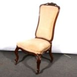 A Victorian rosewood nursing chair