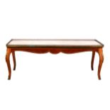A French beech and mahogany coffee table, 20th Century