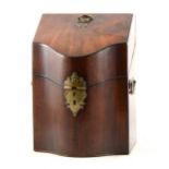 A Georgian mahogany bowfront knife box