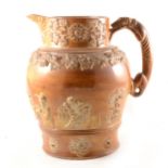 A large Victorian salt-glazed stoneware tavern jug