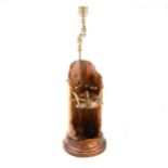 A brass mounted continental wooden decanter stand with fittings to take four glasses.