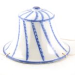 A Gustavsberg blue and white pottery hanging jardinière