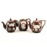 Three Bargeware teapots
