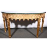A reproduction bowfront console table, inspired by William Kent