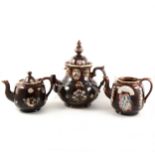 Three Bargeware teapots
