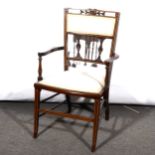 Edwardian mahogany elbow chair