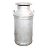 A galvanised milk churn Quinney's Dairies Limited, 75cm.