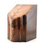 A Georgian mahogany slope-front knife box