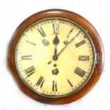 A stained mahogany wall clock