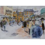 Philippa Hunt, Market Square, Northampton, 20cm x 26cm.