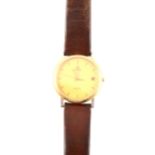 Omega - a gentleman's De Ville gold-plated wrist watch.