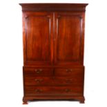 A George III style mahogany linen-press, mid19th Century