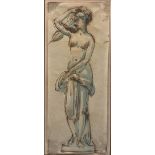 Antonio Zucchi, Female statue, ink and wash, 20cm x 8cm.Footnot