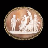 A rare silver gilt cameo mounted vinaigrette by Nathanial Mills,