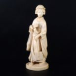 A Japanese carved ivory okimono, probably Meiji