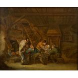 Follower of David Teniers the Younger, Tavern interior, oil on oak panel, 2