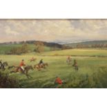 Neil Cawthorne, The Hunt At Full Cry, Billesdon Coplow, oil on canvas, sign