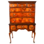 A George III walnut chest on stand