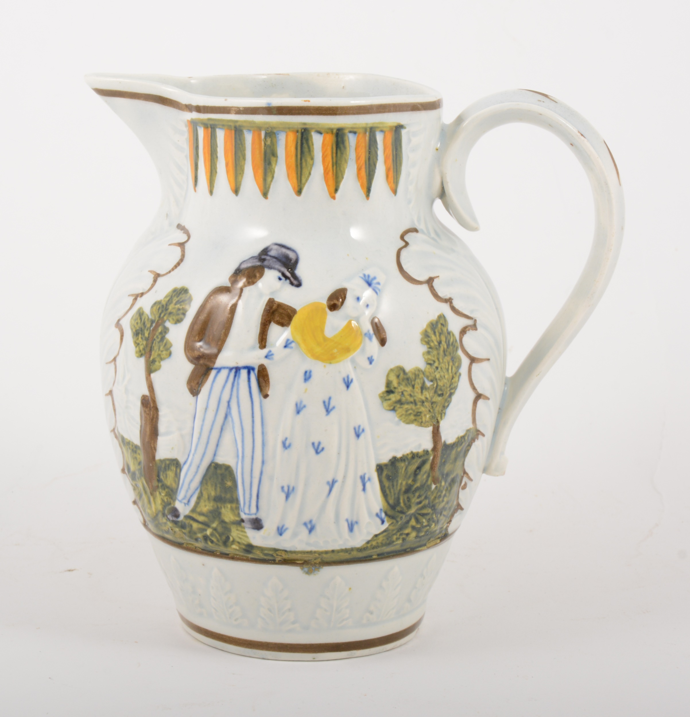 A Prattware jug, Sailor's Farewell, early 19th century