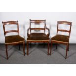 A harlequin set of eight Dutch mahogany and marquetry dining chairs, early 19th Century