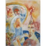 John Bellany, Au Revoir, watercolour, signed and dated 1985, 77cm x 56cm.