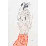 After Egon Schiele, Standing Male Nude with Red Loincloth (Kallir 1638), re