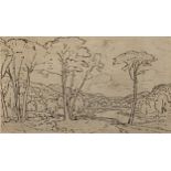 Attributed to George Barratt Junior, Landscape with trees in the foreground