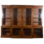 A Victorian mahogany breakfront bookcase