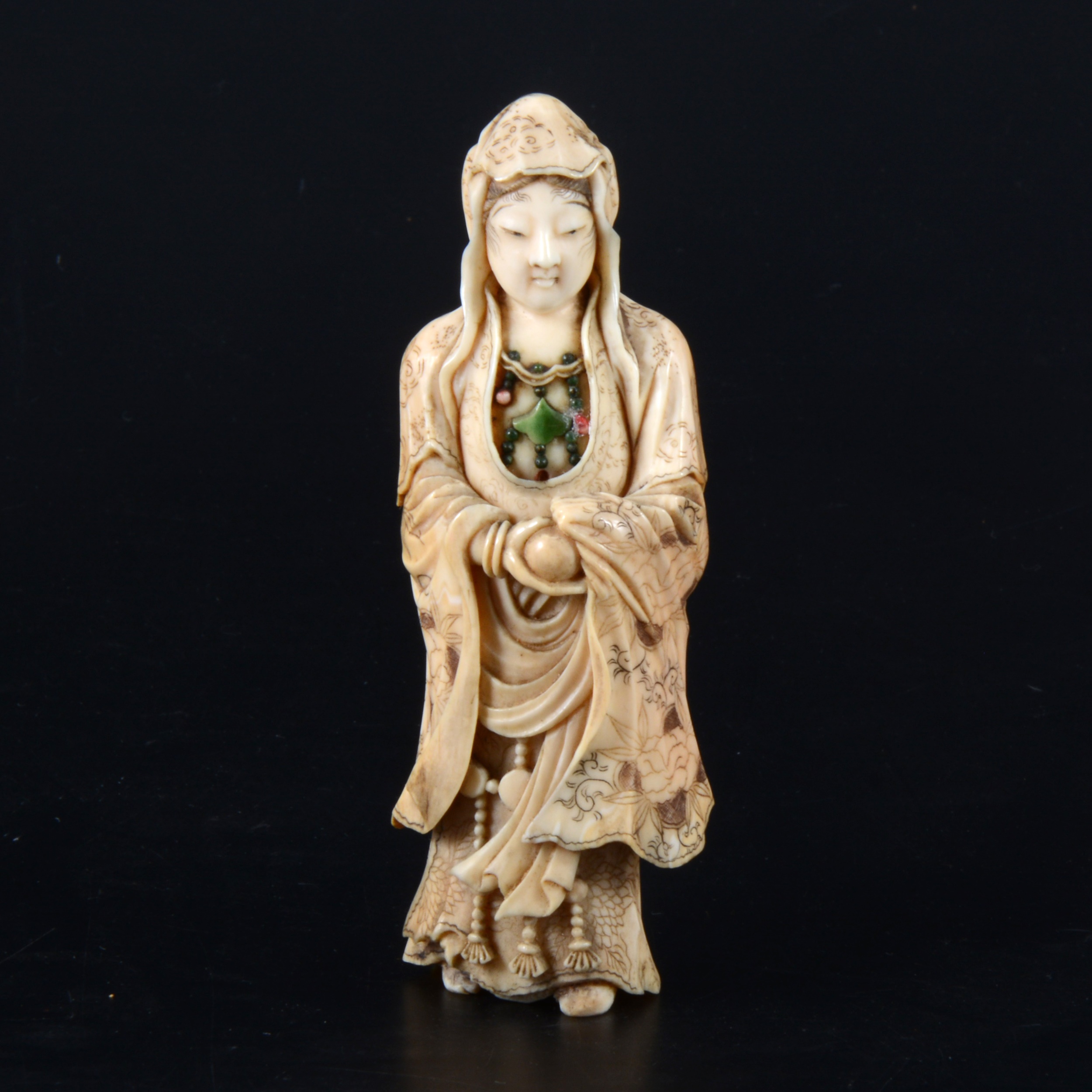 A Japanese carved ivory okimono, probably Meiji