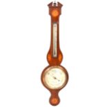 A William IV inlaid mahogany banjo-shape barometer