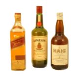 Assorted blended Scotch and Irish whisky