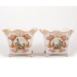 A pair of Dresden porcelain jardinieres, Helena Wolfsohn, circa 1900