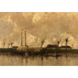 William Alfred Gibson, The Hay Barge, signed, oil on canvas, 51cm x 61cm.