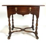 A joined oak side table, early 18th Century