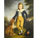W Murray, Portrait of a boy with a dog, bears signature and date 1797, oil