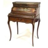 A Louis Philippe style stained mahogany Vernis Martin bureau de dame, mid 20th Century