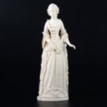 A Dieppe carved ivory vierge ouvrant figure, Madame de Pompadour, late 19th century
