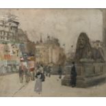 Attributed to William Frederick Liddell, Trafalgar Square, south side, wate